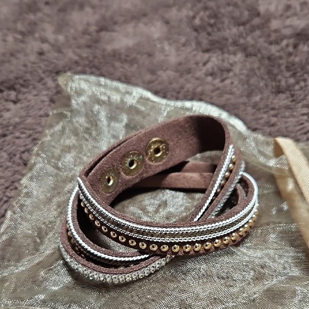 Brown and Gold Wrap Bracelet